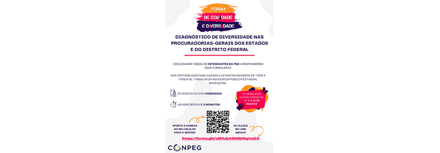 Divulgação: diagnóstico de Diversidade e Equidade do CONPEG