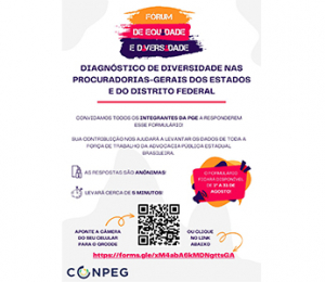 Divulgação: diagnóstico de Diversidade e Equidade do CONPEG