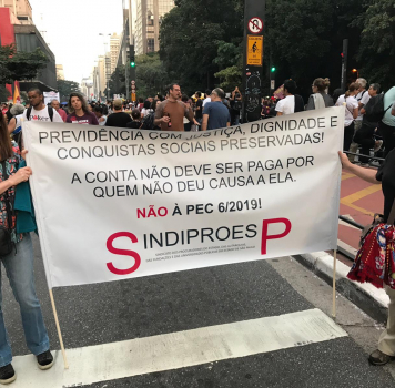 SindiproesP participa de manifestação no dia da GREVE GERAL- 14/06