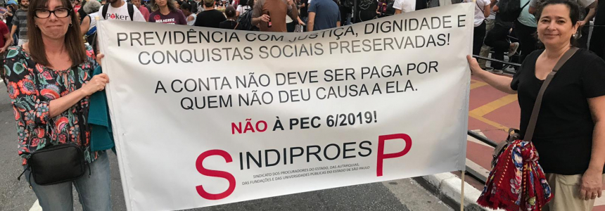 SindiproesP participa de manifestação no dia da GREVE GERAL- 14/06